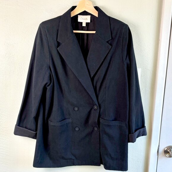Cleobella Oversized Double Breasted Black Blazer Women’s Size Small - Picture 1 of 5